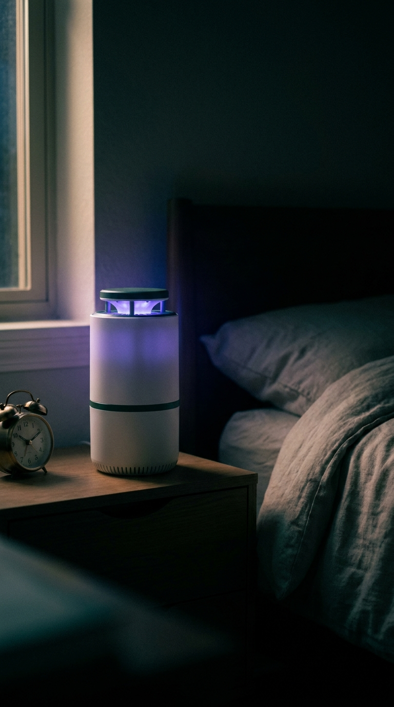 Lumora MuggenLamp Pro 2.0 op het nachtkastje
